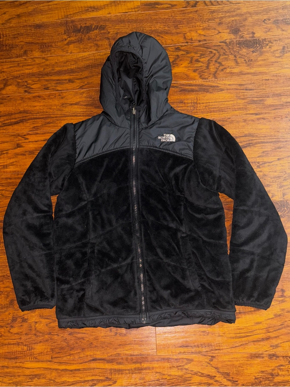 The North Face Perseus Jacket Reversible Fleece Black Hooded Ski Snow Raincoat